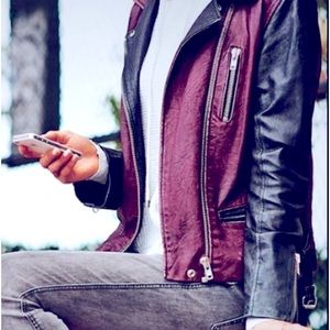 H&M FAUX LEATHER MOTO JACKET